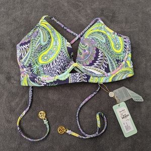 Luli Fama Miami Bora Bora Large Paisley Bikini Top